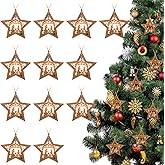 12 Pcs Christmas Nativity Scene Ornament, the Birth of Jesus Decoration Star Shaped Wooden Hanging Ornament Christian Religious Gift for Xmas Tree Decoration