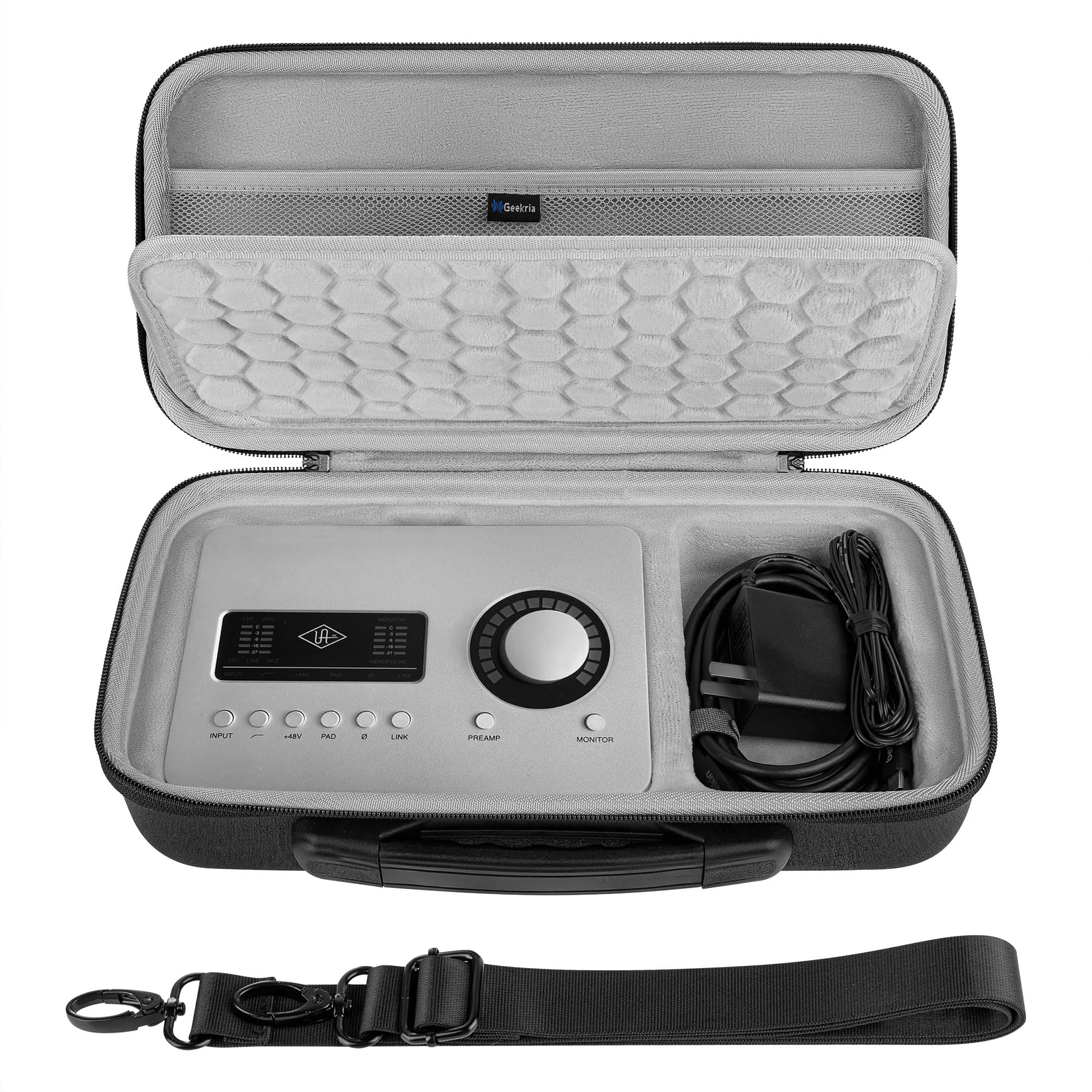 Photo 1 of GEEKRIA Hard Shell Travel Case Compatible with Universal Audio Apollo Solo/USB, Audio Mixer Carrying Bag (Dark Gray)