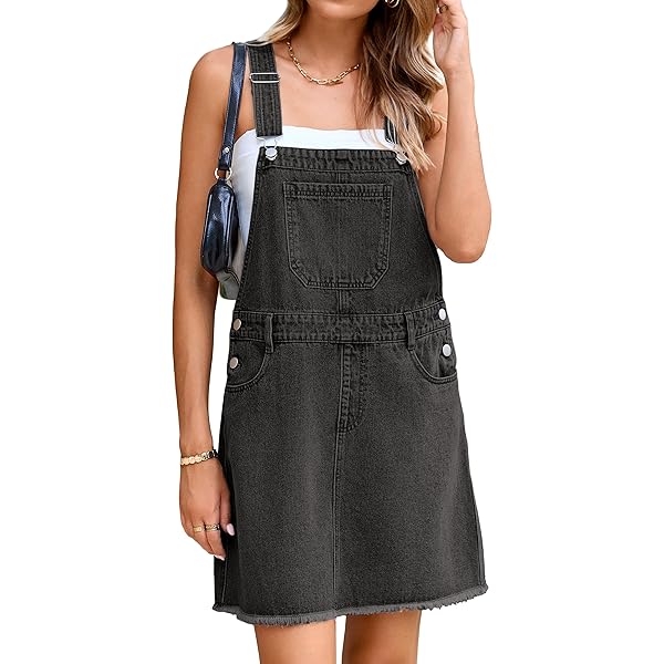 Ebossy Women's Floral Denim Overalls - Sleeveless Short Romper With Adjustable Straps & Pockets