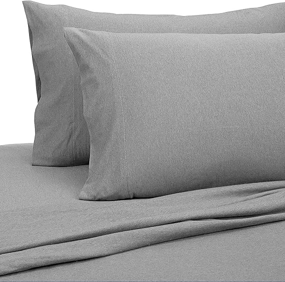 Pure Bedding Jersey Sheets King [4Piece, Dark Gray] Cotton