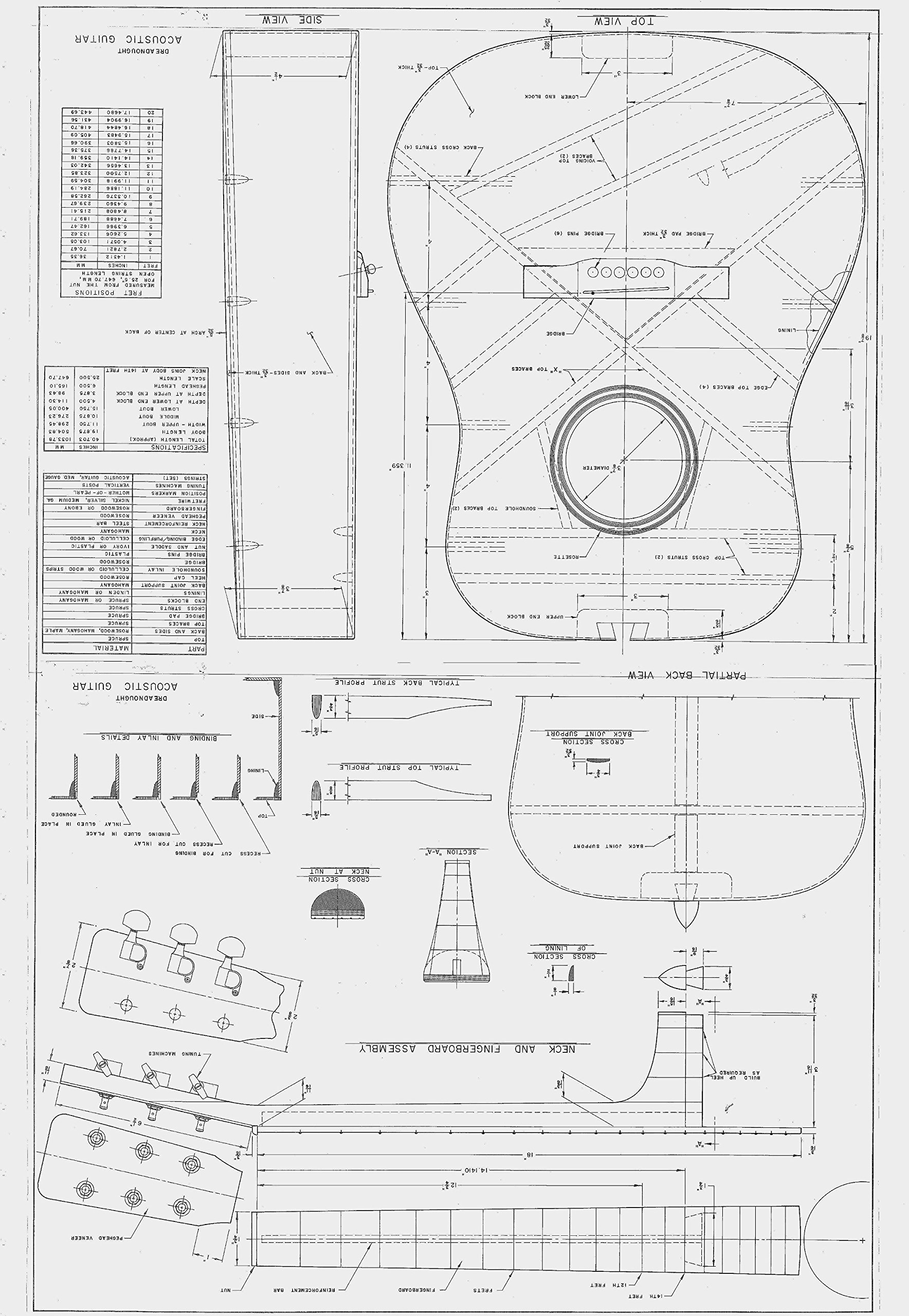 Martin D28 Style - Guitar PLANS to Build - Full