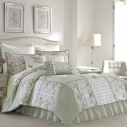 pics Laura Ashley Comforters Discontinued laura ashley home harper collection luxury ultra soft comforter all season premium bedding set stylish delicate design for home decor full