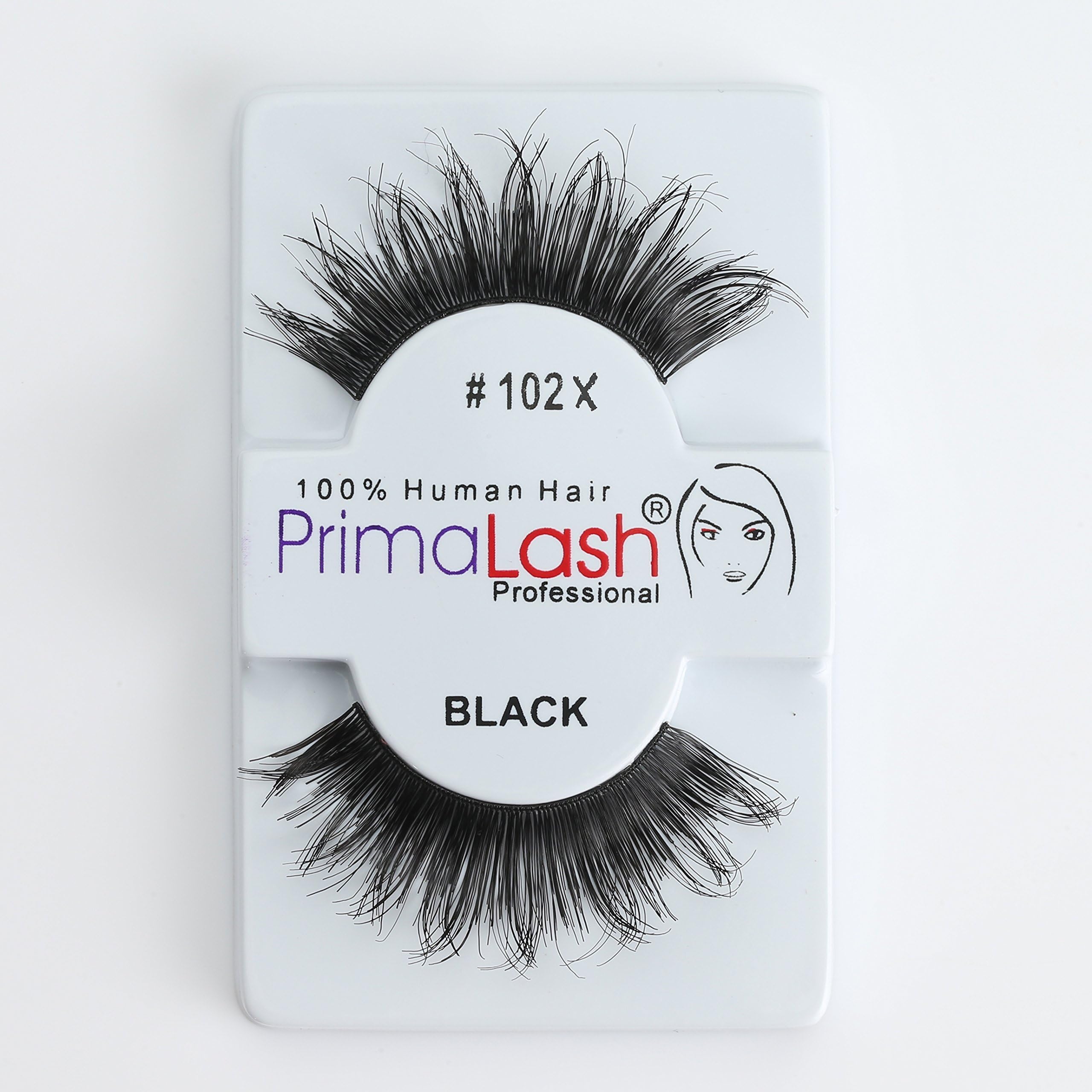 100% Human Hair False Lashes by PrimaLash Professional STYLE 102X- Handmade Strip Lashes