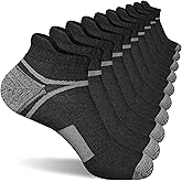suaskk Men's Athletic Cushioned Ankle Socks, Comfort Wicking Anti-Blister Running Sock 5 Pairs