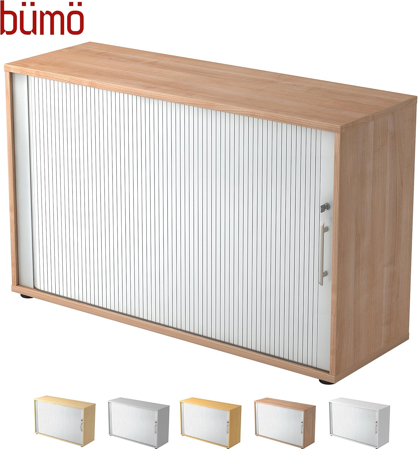 bümö® Aktenschrank mit Rollladen | Rollladenschrank für Aktenordner