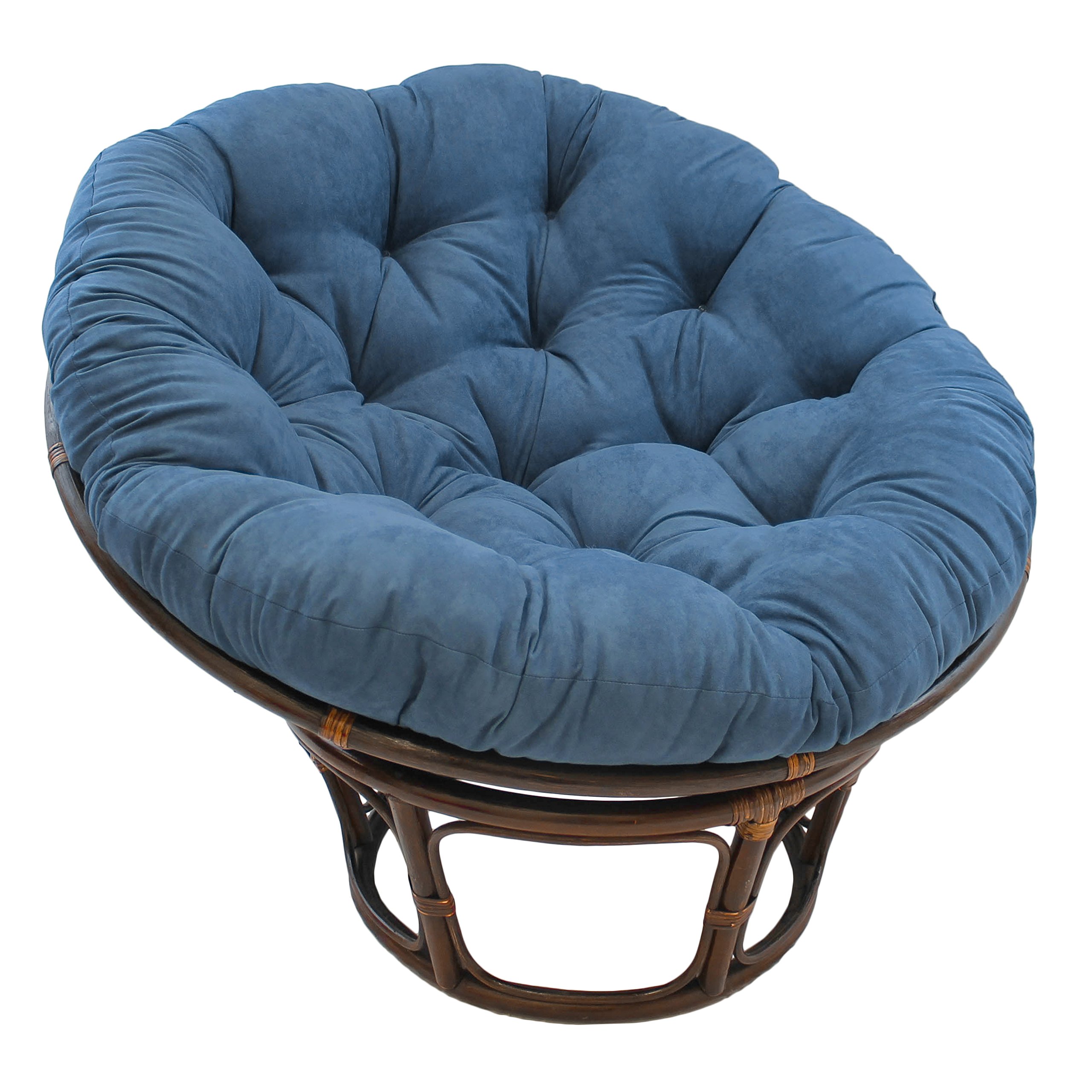 Blazing Needles Solid Microsuede Papasan Chair Cushion, Indigo