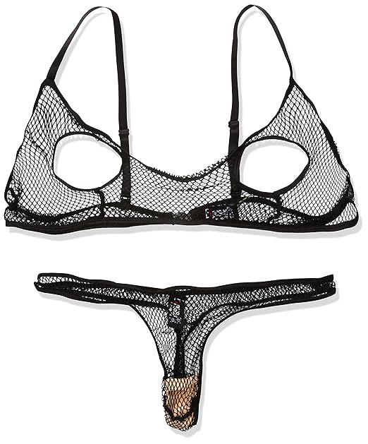 Magic Silk Nippleless Bra and Thong Set, Black, One Size Queen Health & Personal Care