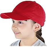 Kids Washed Low Profile Cotton and Denim UPF 50+ Plain Baseball Cap Hat