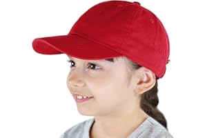 THE HAT DEPOT Kids Washed Low Profile Cotton and Denim UPF 50+ Plain Baseball Cap Hat