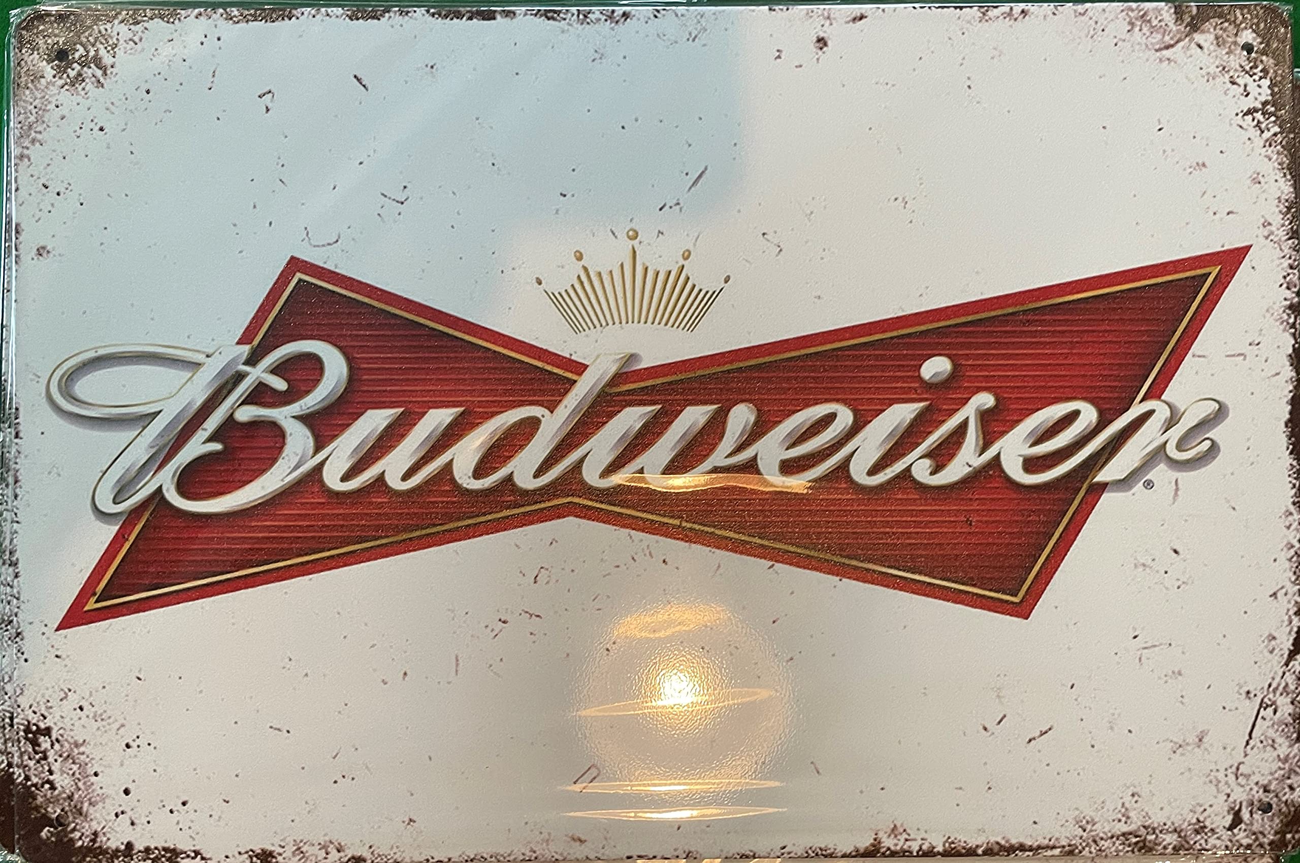 man cave, she shed, home office, workshop, bar, pub, tin sign (budweiser classic)