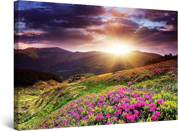 Startonight Leinwandbild "Paar Am Strand" – Tag-Nacht-Effekt, 60x90 Cm (Wandbild Mit Leuchtfunktion)