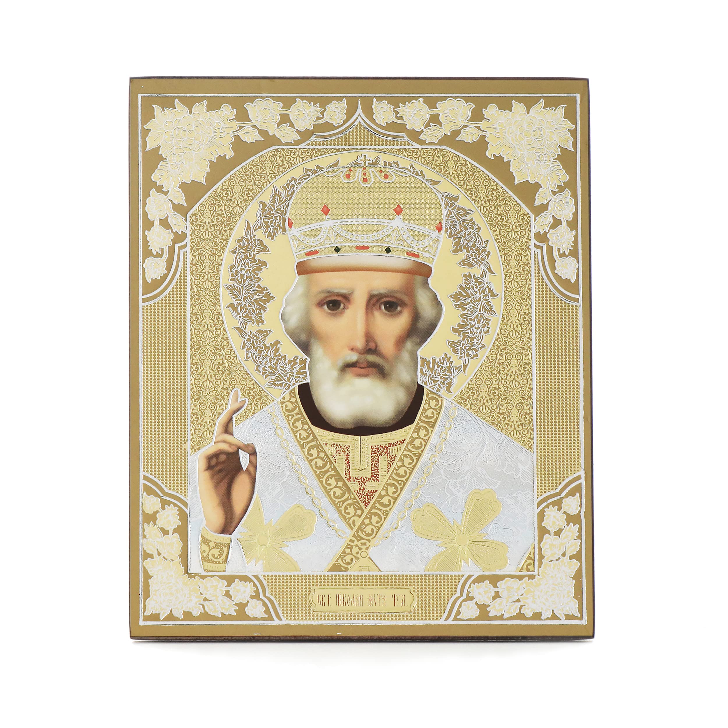 NKlaus 11357 Saint Nicholas of Myra Wood Icon 10 x 12 cm Christian Orthodox