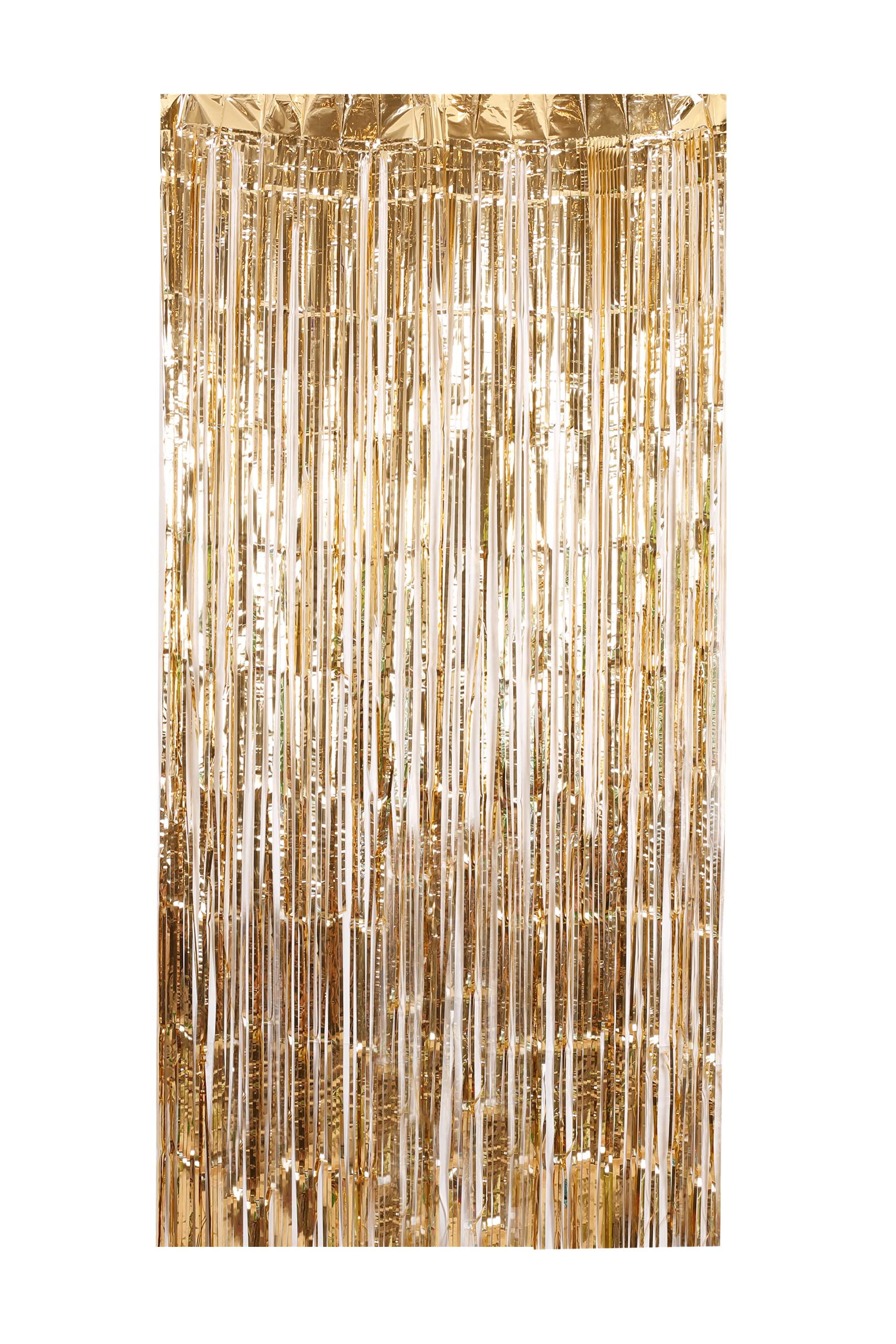 Matissa 1 Piece Metallic Tinsel Foil Fringe Curtain, Shiny Hanging Streamers, Long Strands Decoration, Colourful Sparkle, Photo Booth Backdrop (Champaign, 1m Width x 2m Height)