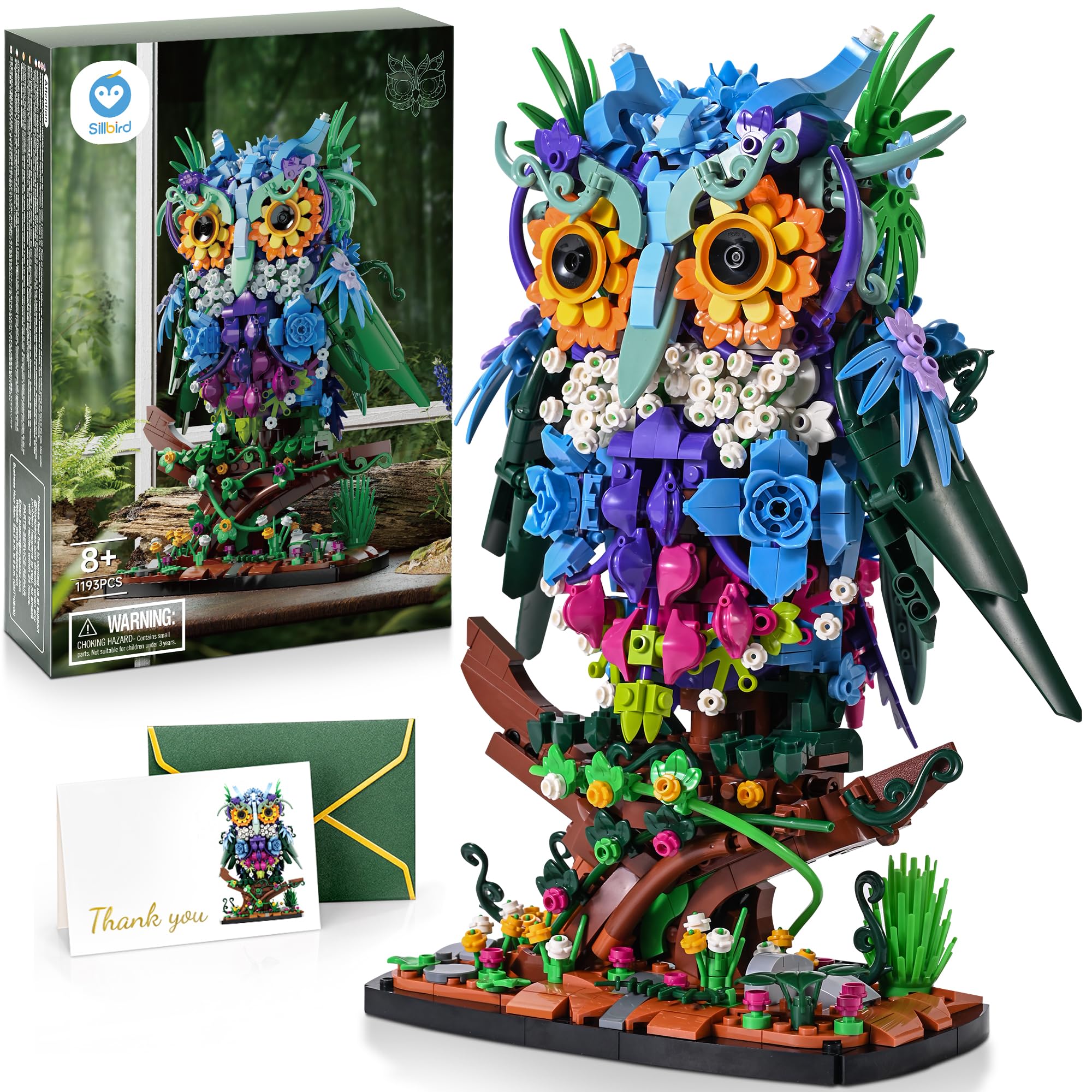 Sillbird Owl Building Set, Collectible Buildable Toy, Room Décor Display Model, Christmas Halloween Creative Gifts for Kids Aged 8 and Adults（1193 PCS） — image 1