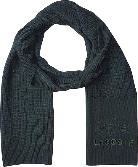 Amazon ラコステ Scarf 公式 ロゴ刺しゅうニットマフラー メンズ グリーン Eu 000 Free サイズ ストール マフラー 通販