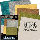 Essential RPG Battle Maps Starter Set: Dry Erase Grid &amp; Terrain Maps | Plain grid and terrain maps for D&amp;D, age 14+