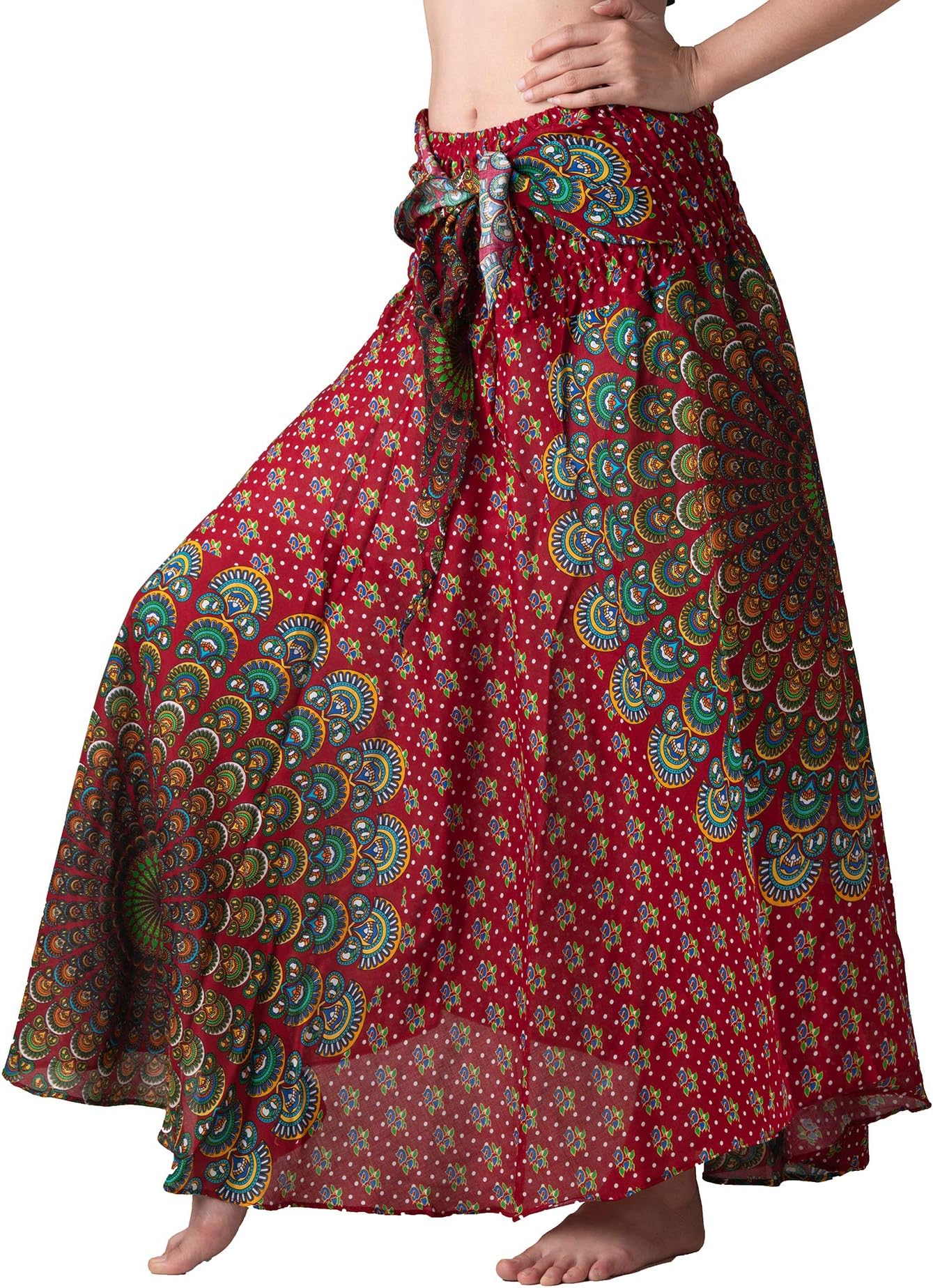 B BANGKOK PANTS Women's Boho Maxi Skirt Bohemian Print