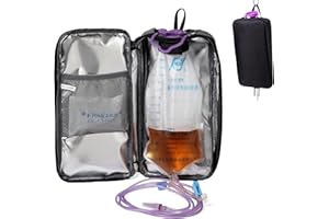 MEESYN Insulated Cover for Enteral Gravity Feeding Bag for G J GJ Tube G-tube Gtube Accessories Supplies Nutrition Liquid Insulation Cooler Fits 500ml to 1200ml Feeding Pump Bag