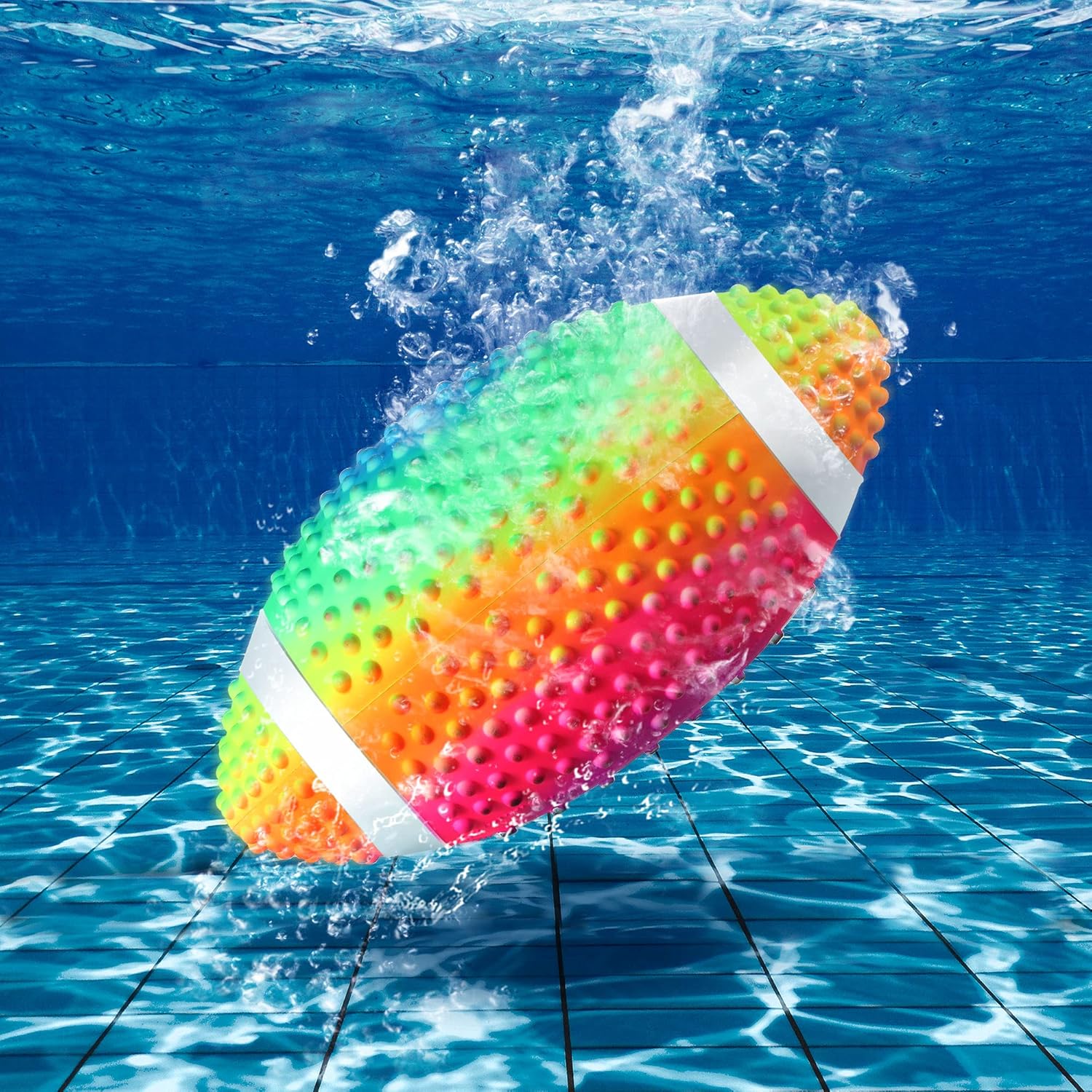 Hiboom Swimming Pool Football, Underwater Waterproof Toy Football for Under Water Passing, Dribbling, Play Diving Ball Games for Teens, Adults, Fills with Water or Air: Pet Supplies