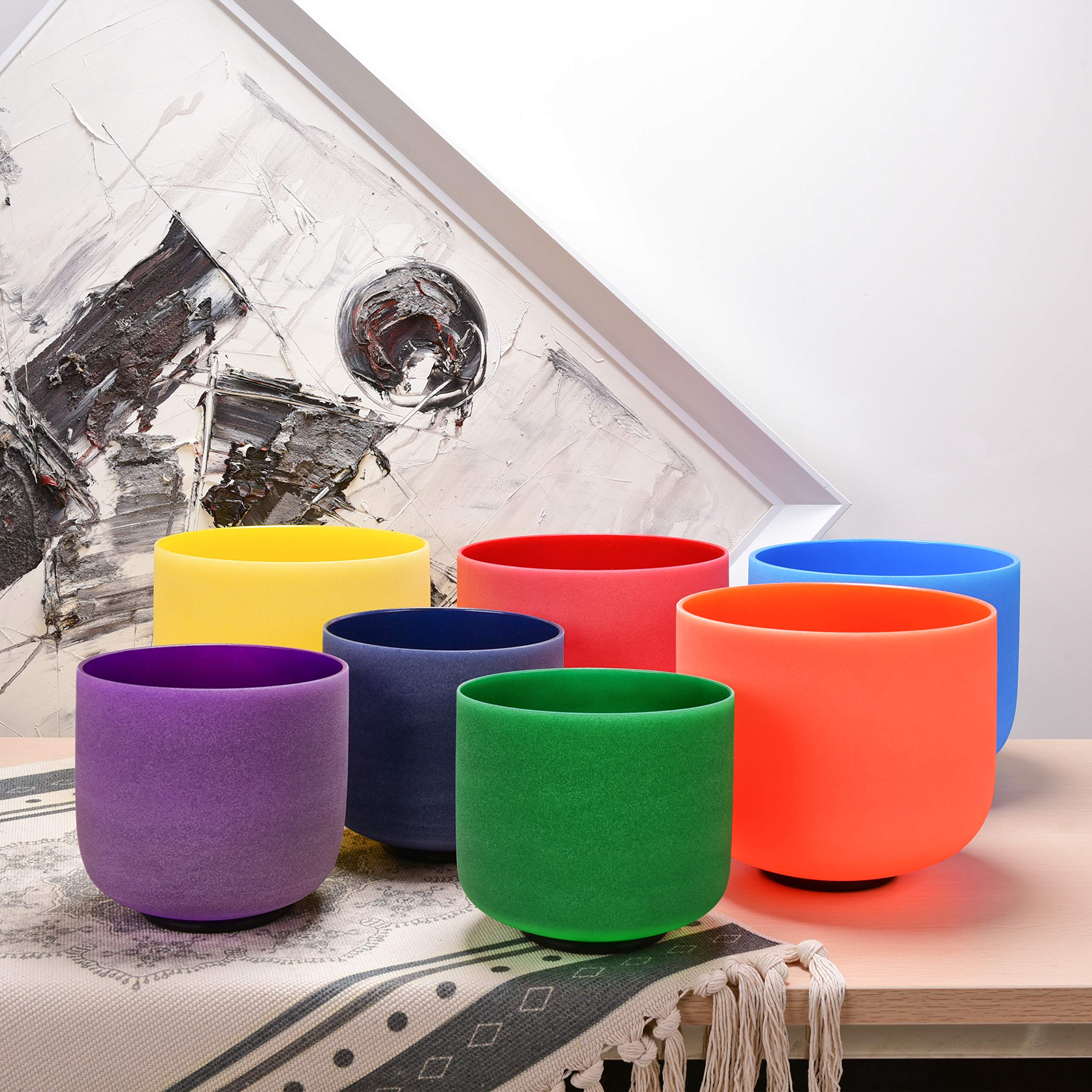 Mua TOPFUND 8-10 inch Chakra Set of 7 Color Crystal Singing Bowls with ...