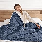 Heated Throw Blanket 50"x60" with 5 Heating Levels & 4 Hours Auto Off, Soft & Plush Sherpa Electric Blanket Throw with ETL & FCC Certification for Home Use, Machine Washable, Great Gift, Navy Blue