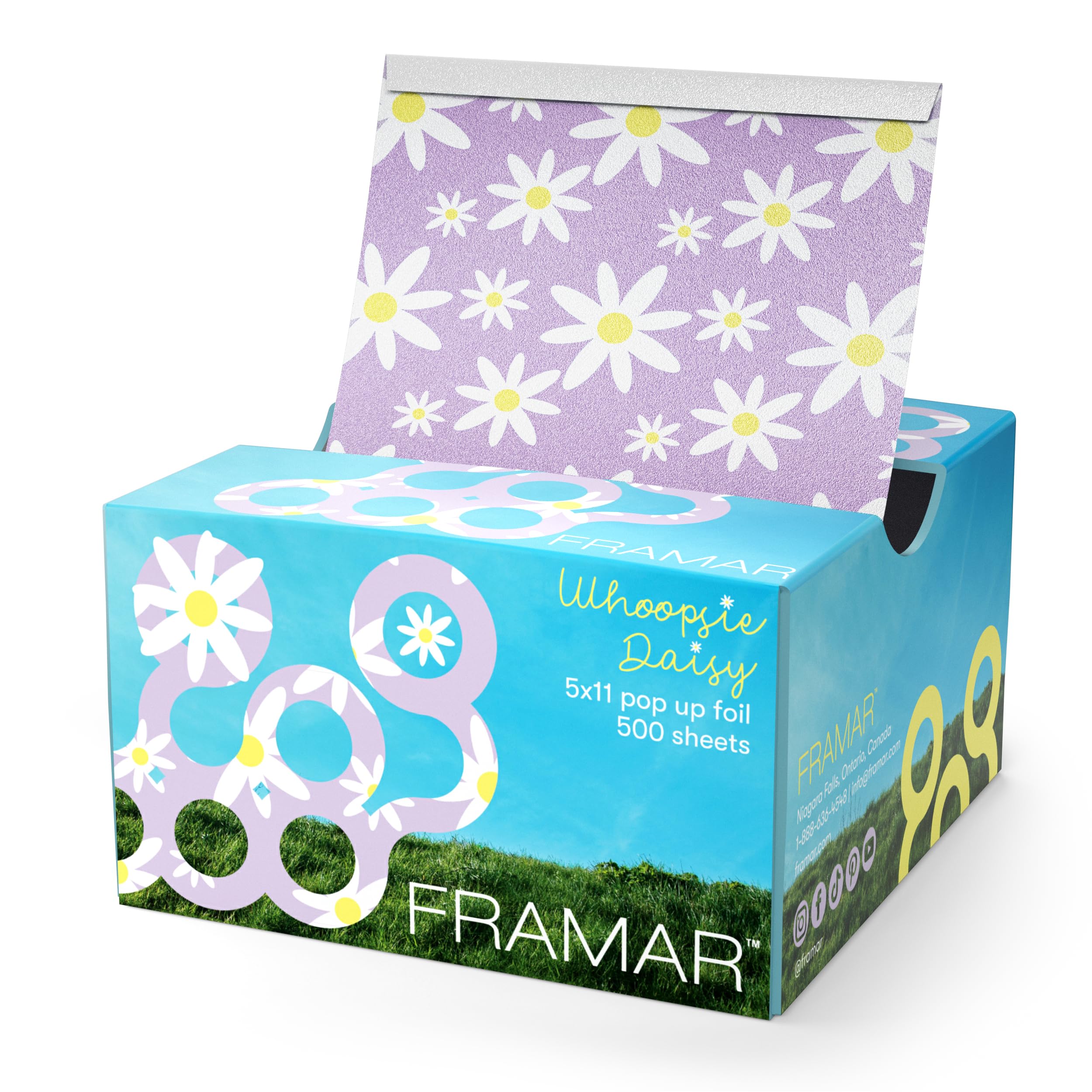 Framar Pop Up Hair Foil, Hair Foils for Highlighting, Foils for Highlights, Hairdressing Foil for Hair Highlights, Highlighting Foil, Foil Sheets, Hair Foils for Colouring – 500 Sheets - Flowers