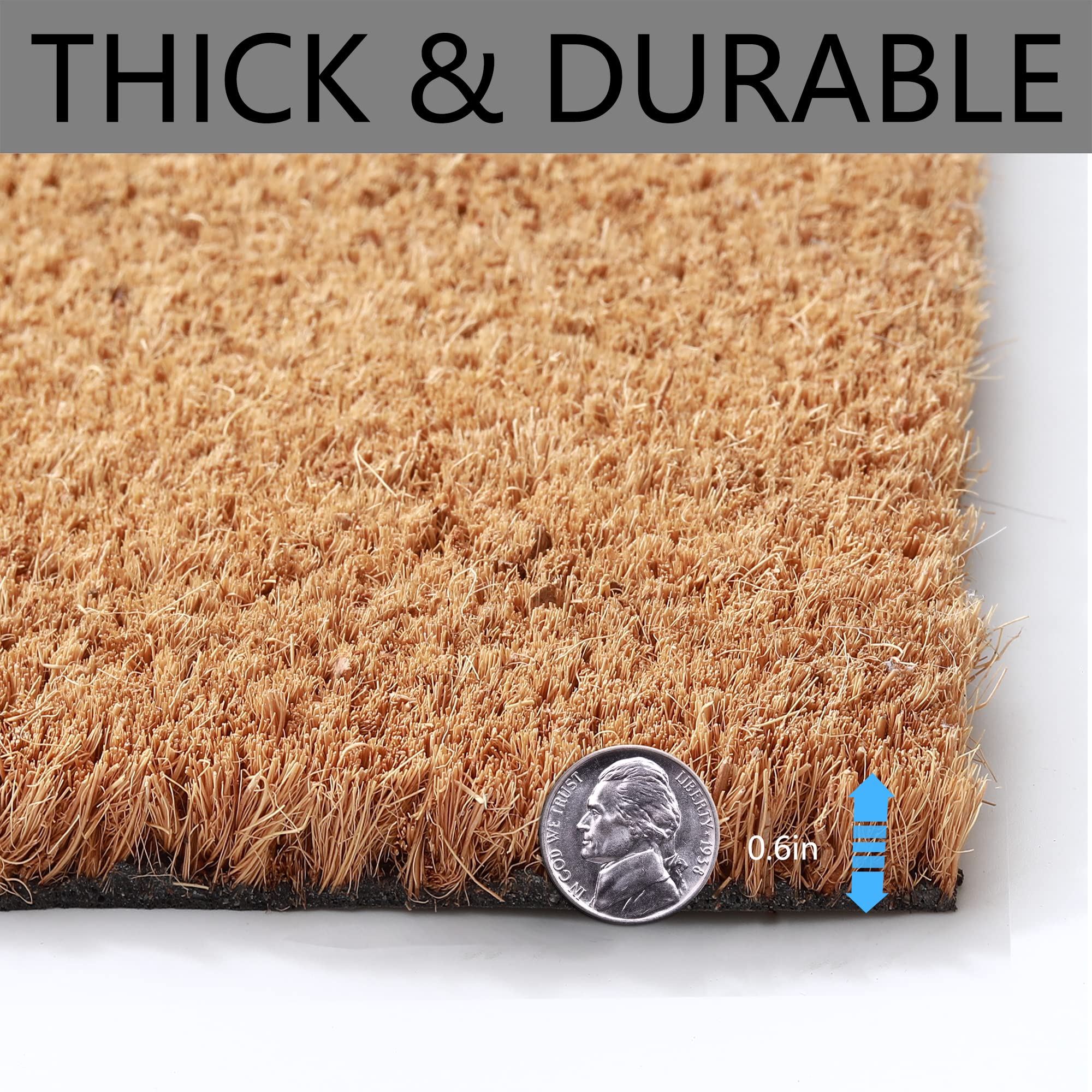 100% Coco Coir Welcome Mat + 28 x 43 Inches Buffalo Plaid Rug Combo Set - Farmhouse Front Porch Entryway Fall Decor Floor Mat, Doormat Indoor Outdoors Spring Mats Home Sweet Home - Image 7