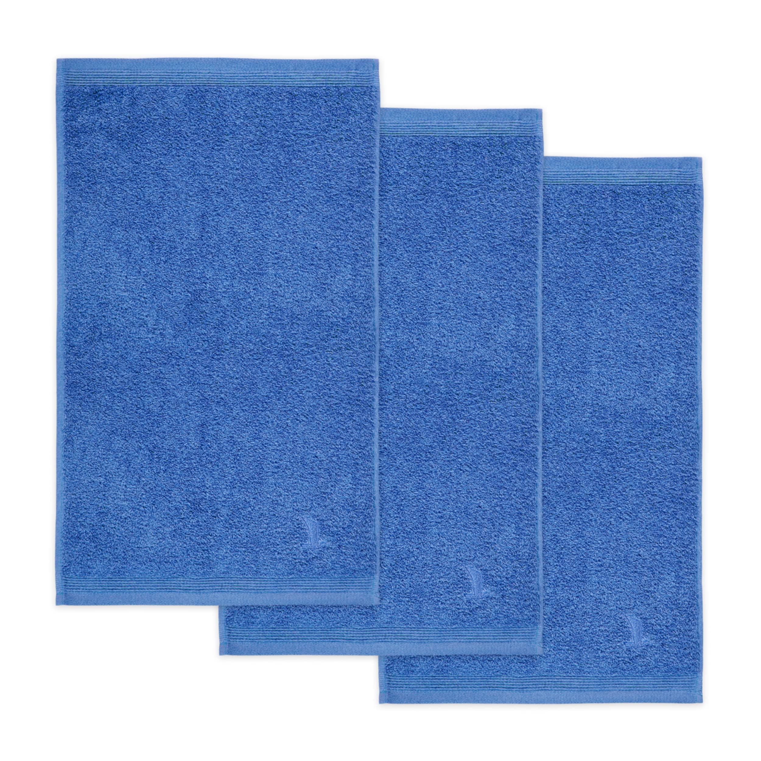 Möve 3er set Superwuschel guest towel 30 x 50 cm made of 100% cotton, cornflower