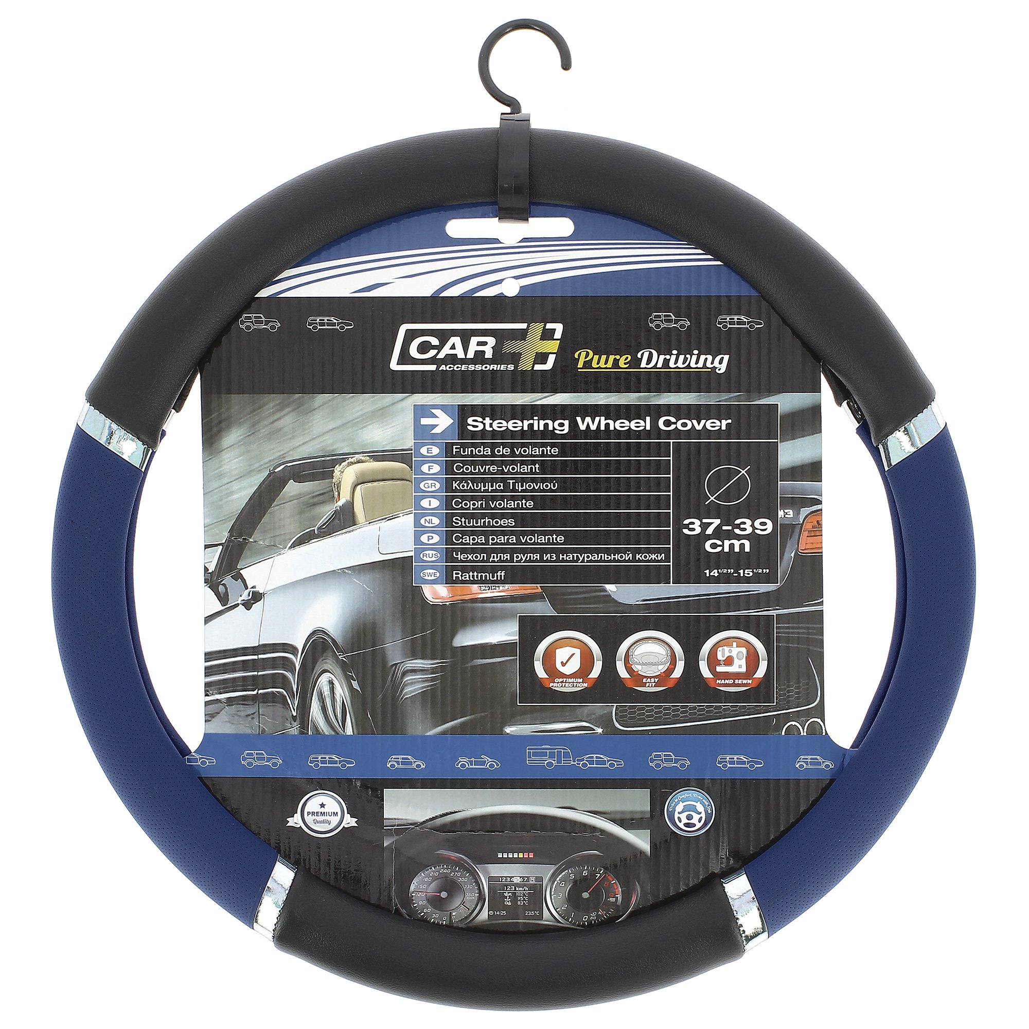 SUMEX 2505056 Speed PVC Steering Wheel Cover - Blue/Black