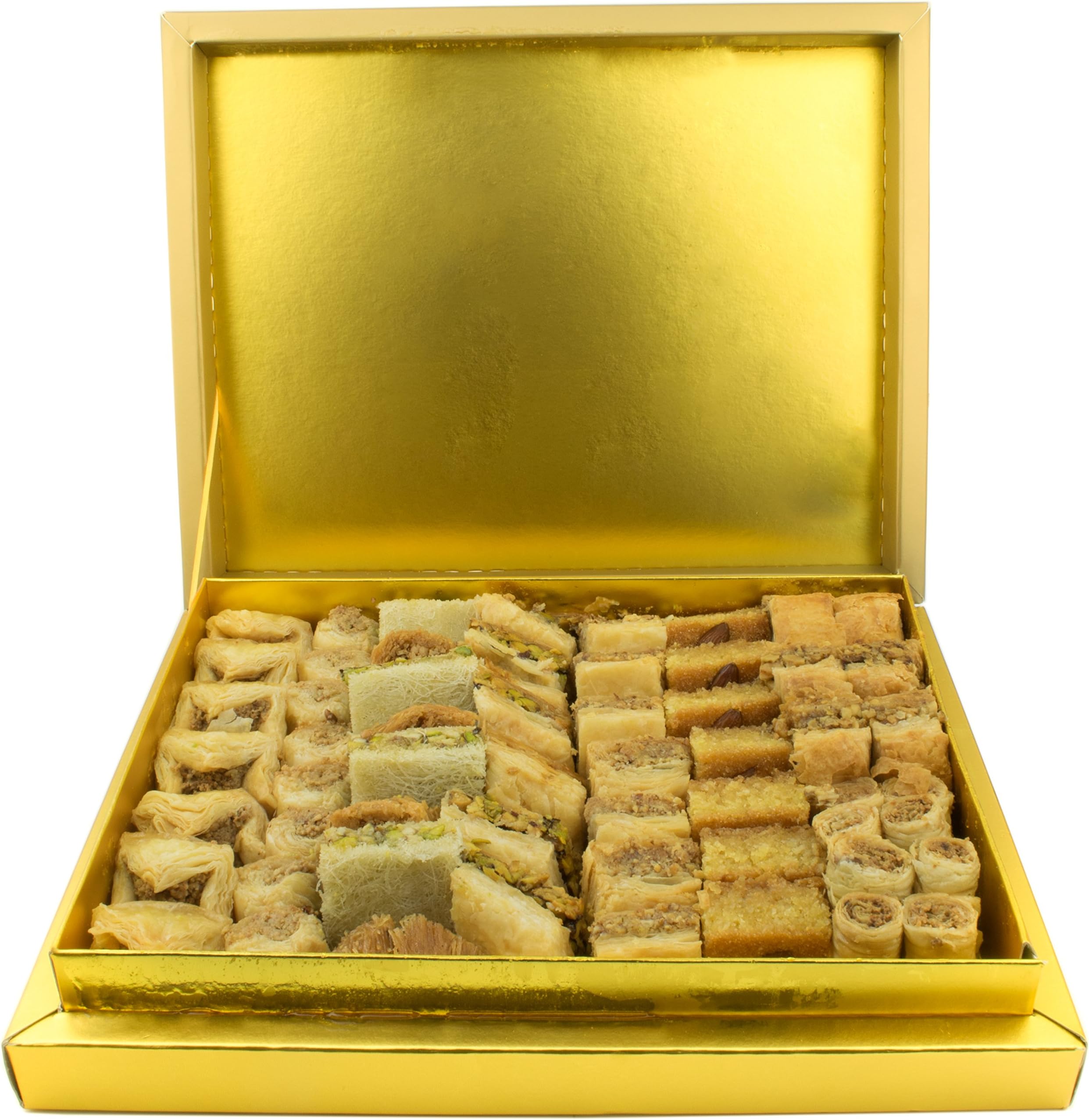 2kg Gold Gift Box Assorted Baklawa Baklava Home Made Recipe Freshly Baked and Shipped UK (2 KG)