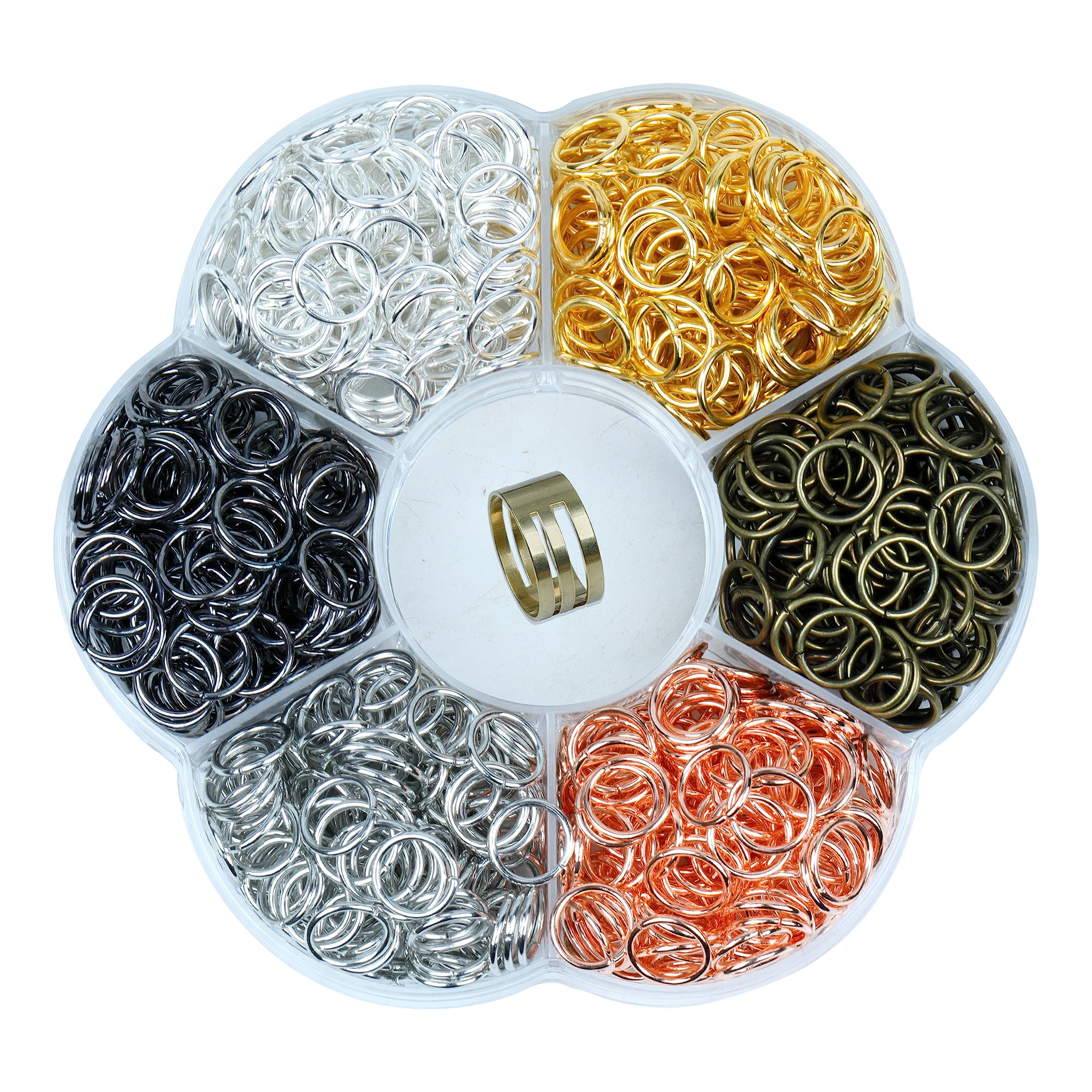 YAKA 900Pcs 10mm1Box 6 Colors Open Jump Ring,Ring