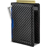 SERMAN BRANDS Wallets for Men Slim Mens leather RFID Blocking Minimalist Card Front Pocket Bifold Travel Thin