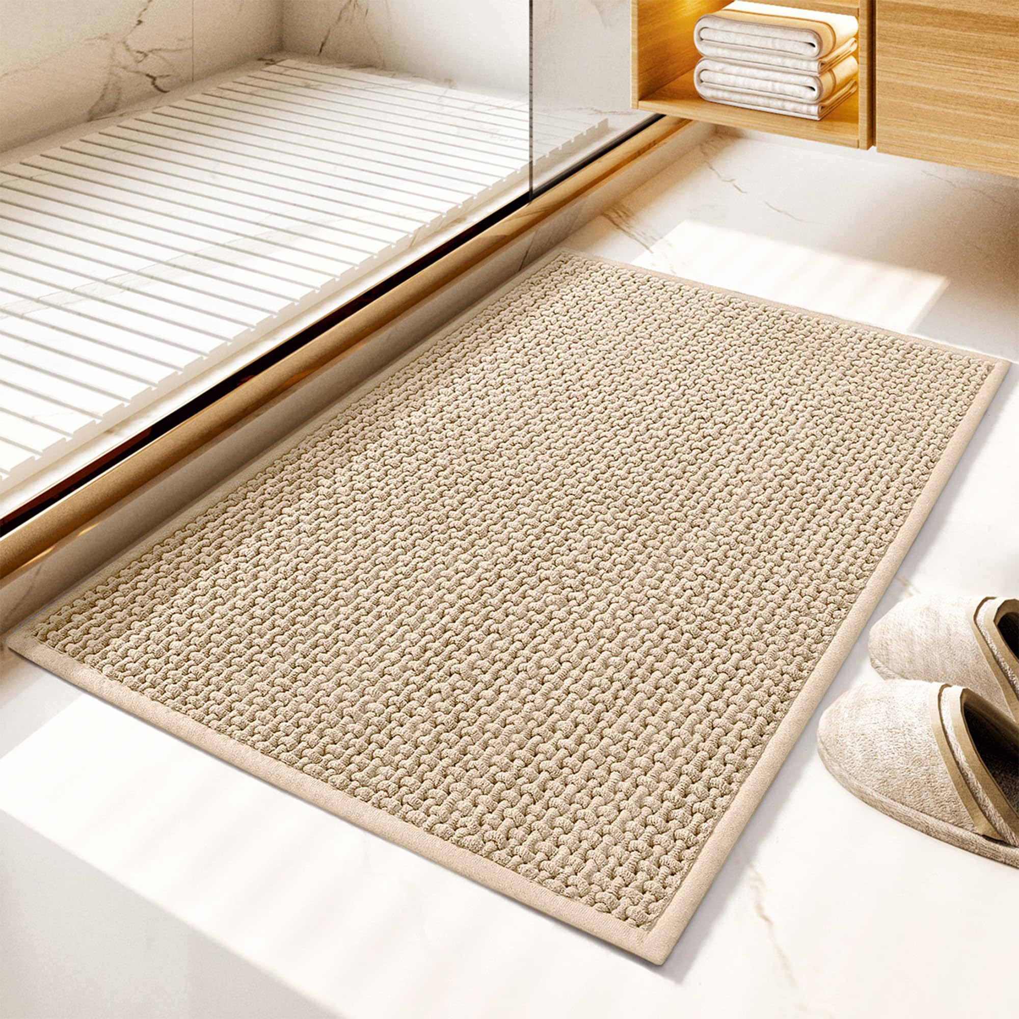 GRANNY SAYS Beige Bathroom Rugs, Absorbent Bath Mats for Bathroom, 24