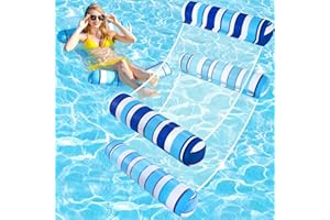 LEVOTIYER Pool Floats Adult - 2 Pack Pool Floats, Inflatable Pool Hammock Float, 4-in-1 Pool Hammock for Adults, Adult Pool Float