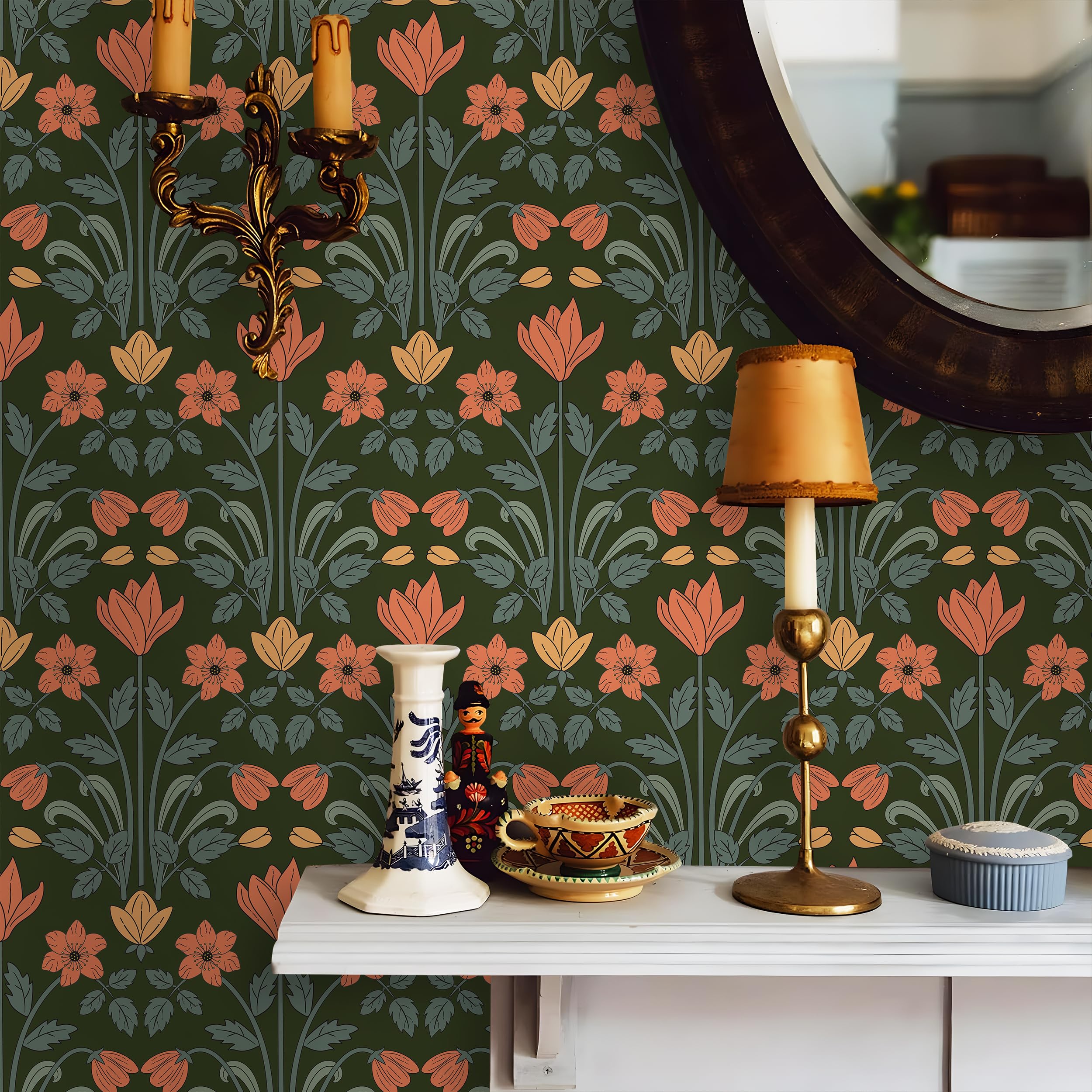 Floralplus Wallpaper Peel And Stick Floral Wallpaper Beige Boho Peel - View #8
