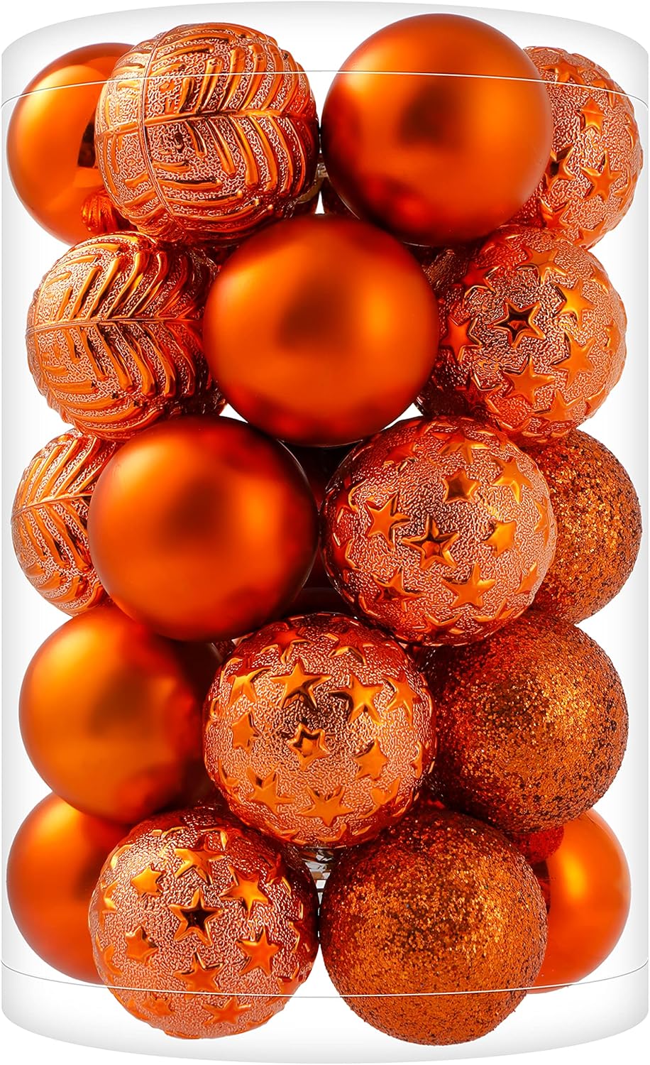 Ornaments - 34ct Copper Orange Mini Christmas Ball Ornaments Shatterproof Plastic Christmas Tree Decorations for Xmas Party Home Office Holiday Halloween Decor -Small Size (1.57