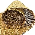 MINHKUST 24" Width Natural Dark Square Rattan Cane Webbing Roll 2 Feet Length for Caning Projects | Pre-Woven Radio Mesh Cane Webbing Sheet for Furniture, Chair, Table, Ceiling (2 FEET)