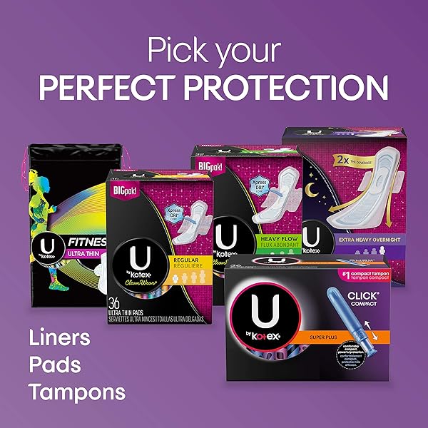U BY KOTEX CLICK COMPACT TAMPONS, SUPER PLUS ABSORBENCY, UNSCENTED, 32 COUNT