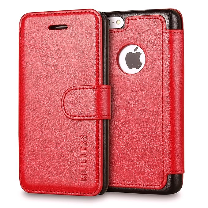 Mulbess iPhone 5c hülle Wein Rot,Ledertasche für iPhone 5c Tasche Leder