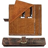 ELIZO Leather Knife Roll Bag Professional Chef