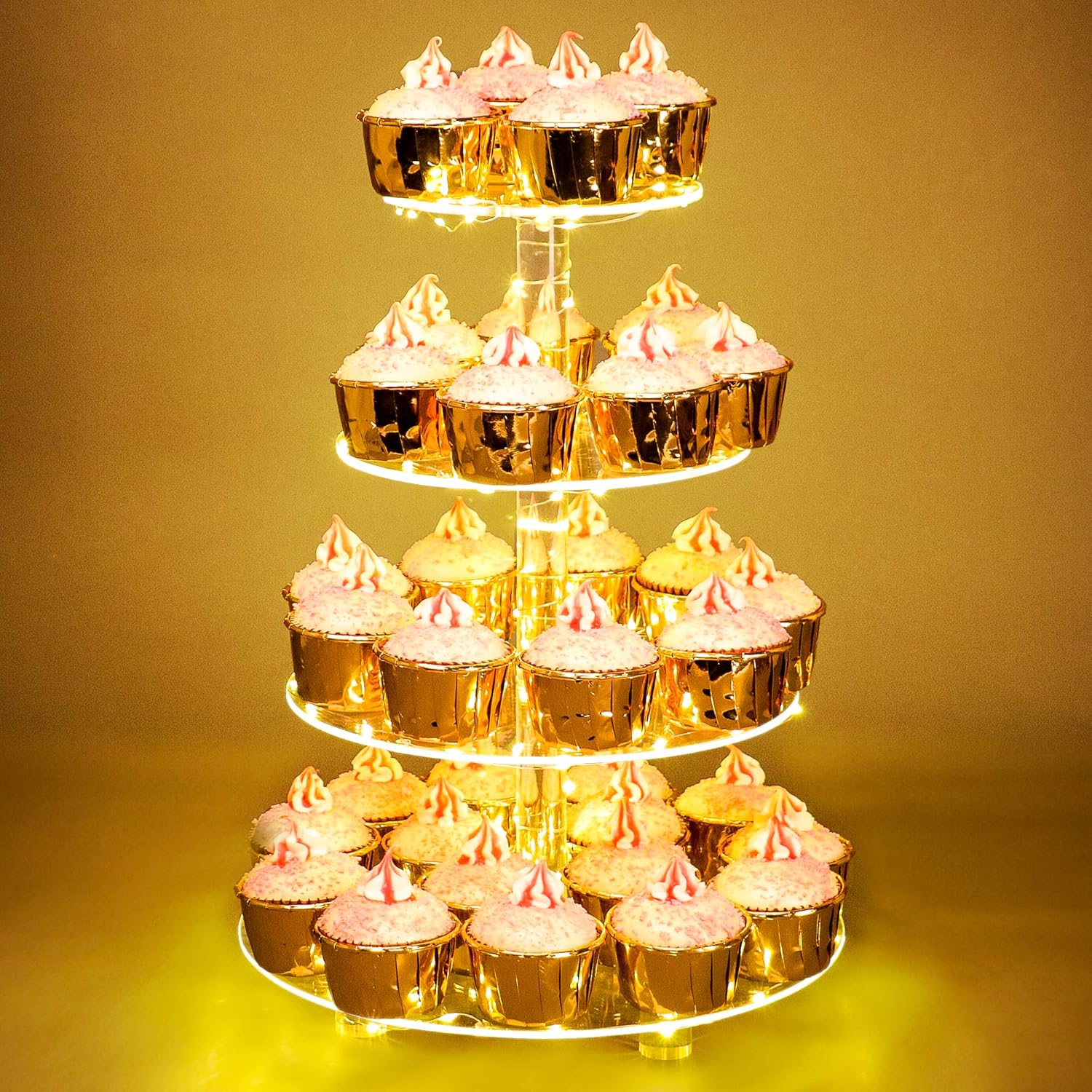Weddingwish Cupcake Stand, 5Tier Round Acrylic Cupcake Display Stand