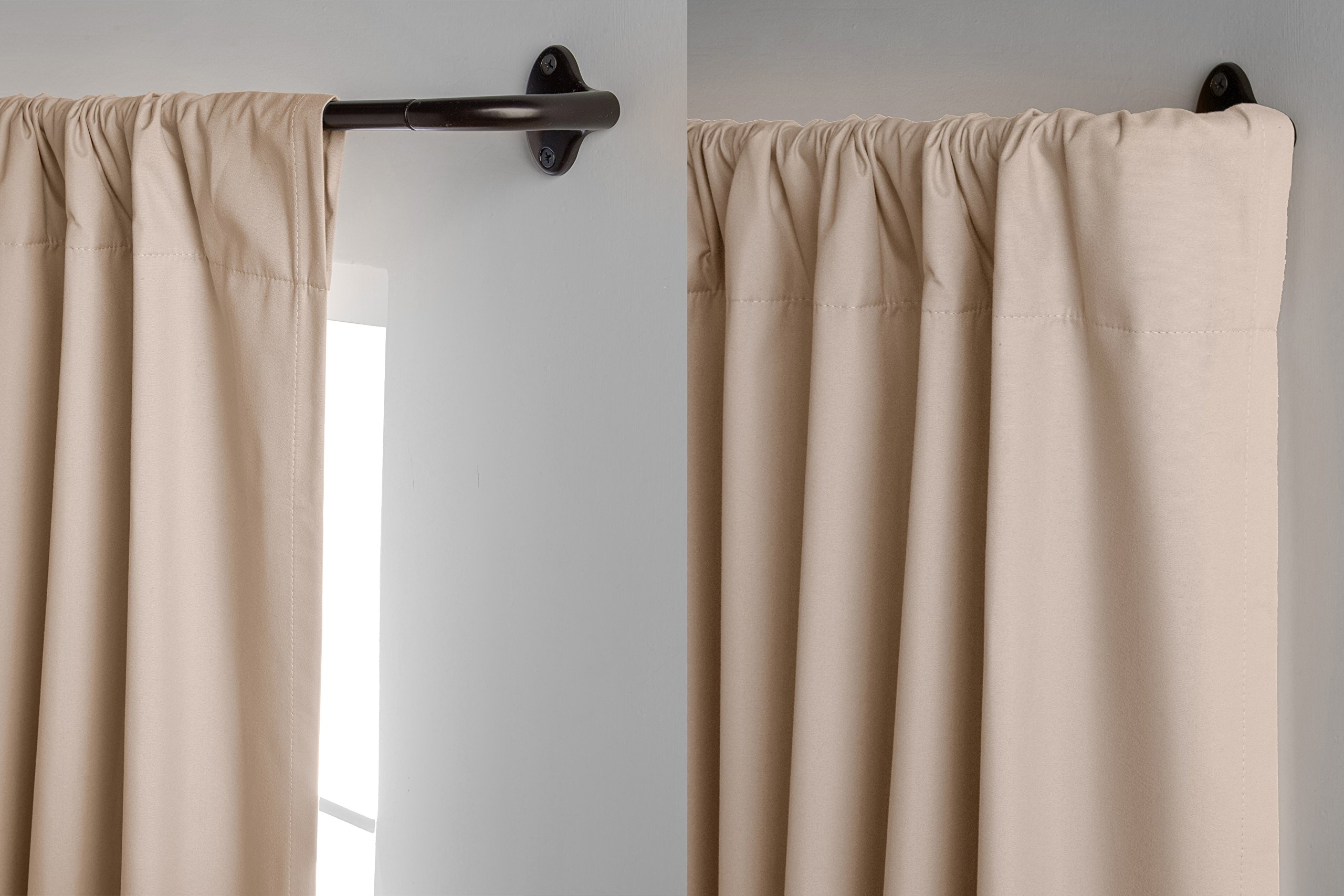 AmazonBasics Room Darkening Curtain Rod - 28" to 48", Bronze