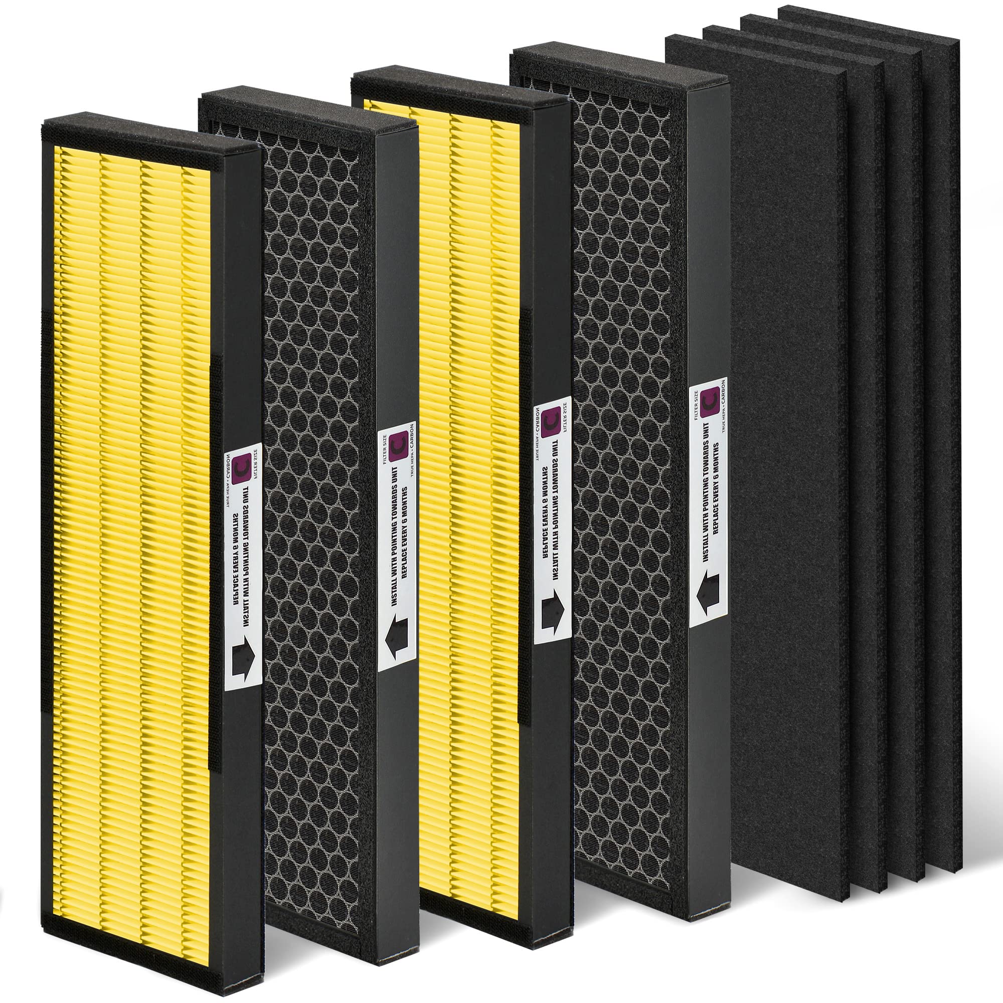 Photo 1 of [For Pet] Nisreen FLT5000 HEPA Filter C Compatible with Germ-Guardian Air Pu-rifier Filter Replacement AC5000 AC5250PT AC5300 AC5350 and more, 4x H13 HEPA & 4x Extra Carbon Pre-Filters