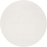 the carpet Relax Modern Fluffy Short Pile Rug Round 200 cm Cream view 2