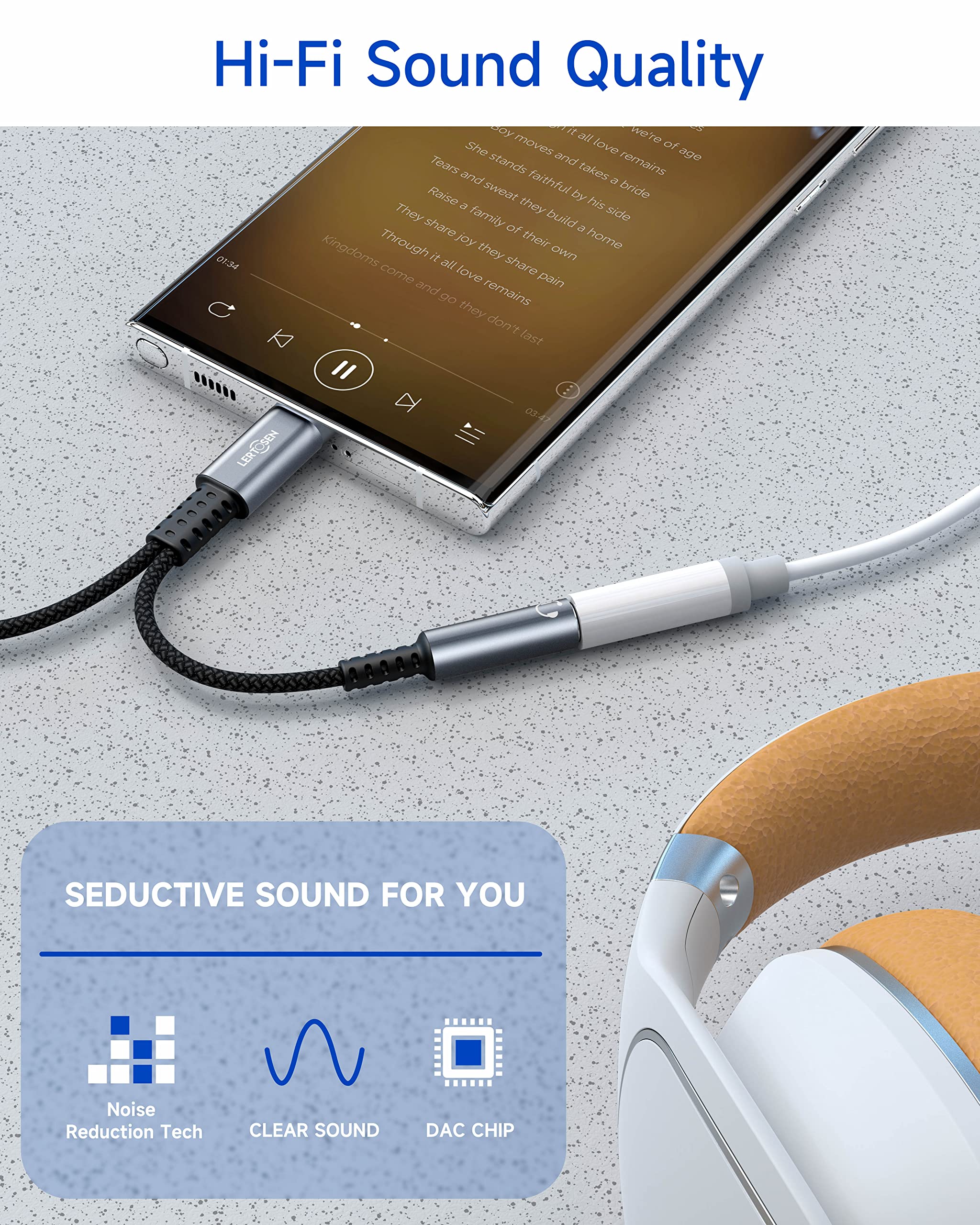 USB C to 3.5mm Headphone and Charger Adapter, 2 in 1 USB C to Aux Audio Jack with PD Fast Charging Dongle Cable Cord for Phone 16 15 Pro Max Samsung Galaxy S25 S24 S23 Pixel Ultra,iPad Pro