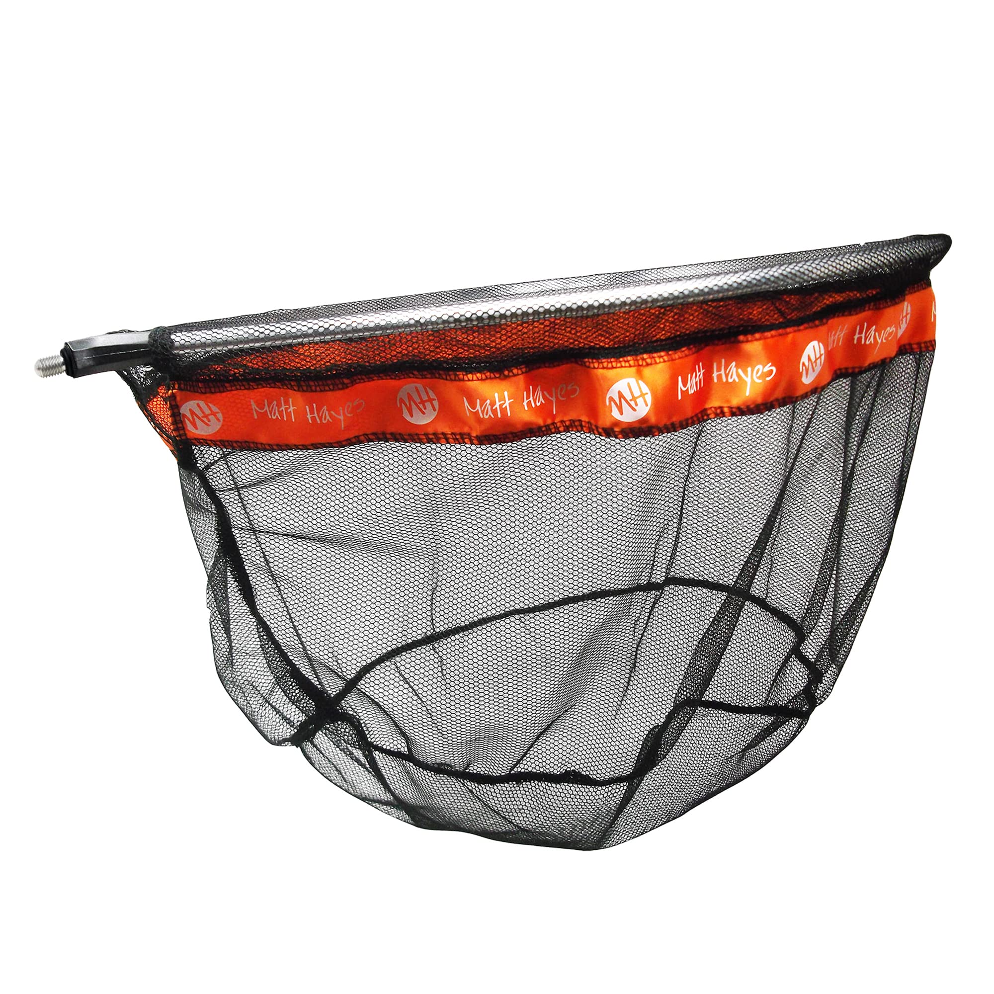 MATT HAYES ADVENTURE - Landing Net Match Head Aluminium Frame (55cm x 45cm x 30cm) Fish Safe Black 3mm Mesh [10-LNORANGE]