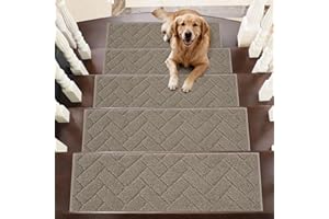 BEQHAUSE Stair Treads Non-Slip Stair Runners for Wooden Steps Machine Washable Carpet Stair Treads 28"X9" Soft Indoor Stair R