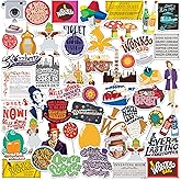 Willy Wonka and The Chocolate Factory 50ct Vinyl Large Deluxe Stickers Variety Pack – Die Cut Candy Factory Movie Decals for Laptop, Water Bottle, Scrapbooking, Tablet, Indoor & Outdoor
