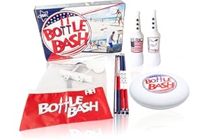 POLEISH SPORTS Bottle Bash Outdoor Flying Disc Game Set – Frisbee Toss Backyard and Beach Game for Family, Adult & Kids - Beersbee & Polish Horseshoes