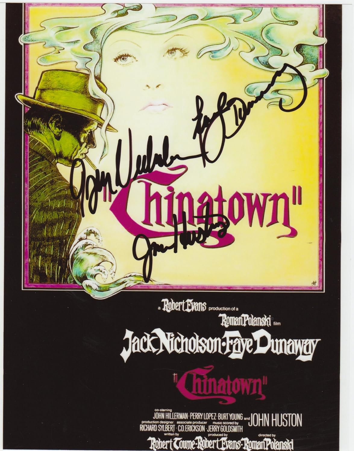 Chinatown 8 X 10 Movie Poster Autograph on Glossy Photo Paper